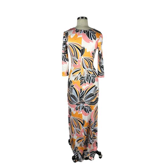 YUMI KIM Pink Retro Bloom Stretch Maxi Dress Women's Size Small NWT Colorful V - Picture 3 of 8